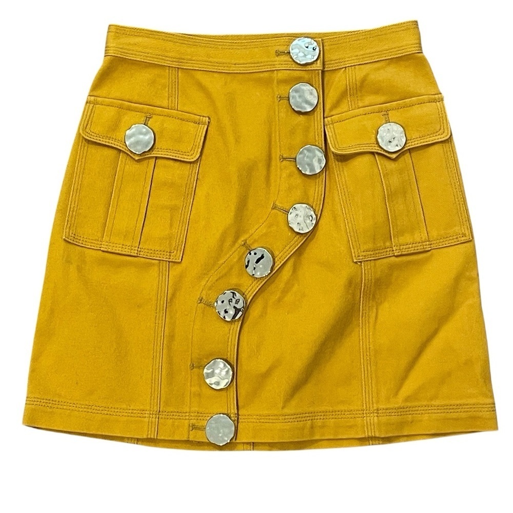 ACLER Etchells Denim Skirt In Yellow Size US 2 - Picture 4 of 11